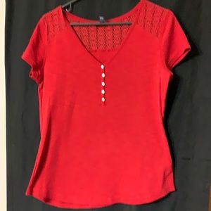 Chaps Blouse, Size Large, Red